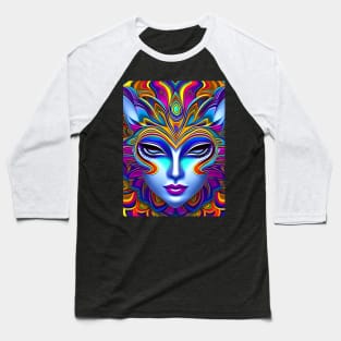 Catgirl DMTfied (5) - Trippy Psychedelic Art Baseball T-Shirt